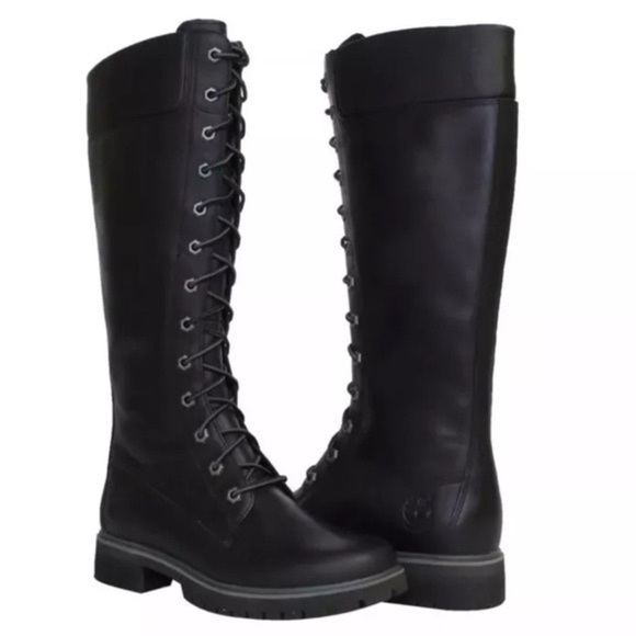 Timberland Shoes - Timberland 8632A Black leather Women's Tall 14 inch Boots Side Zip size 6 NEW